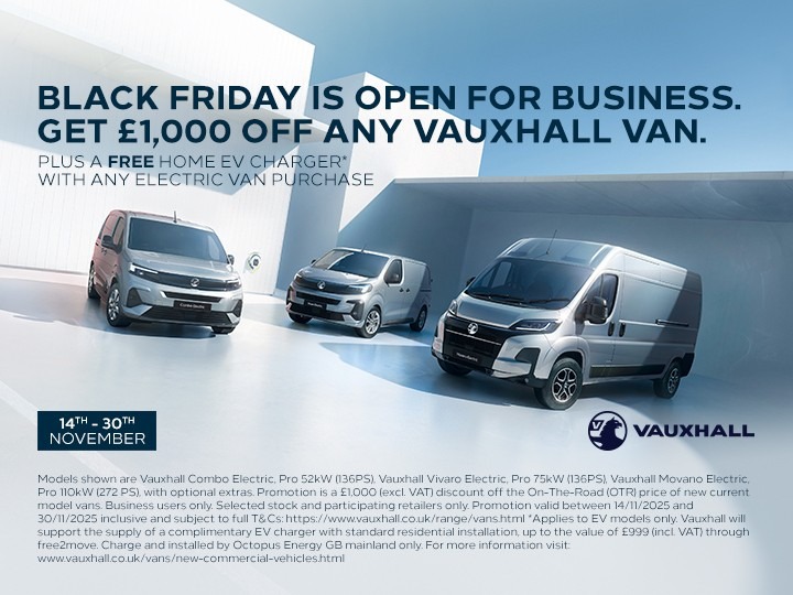 LCV Black Friday Event – £1,000 Off + Free Home EV Charger